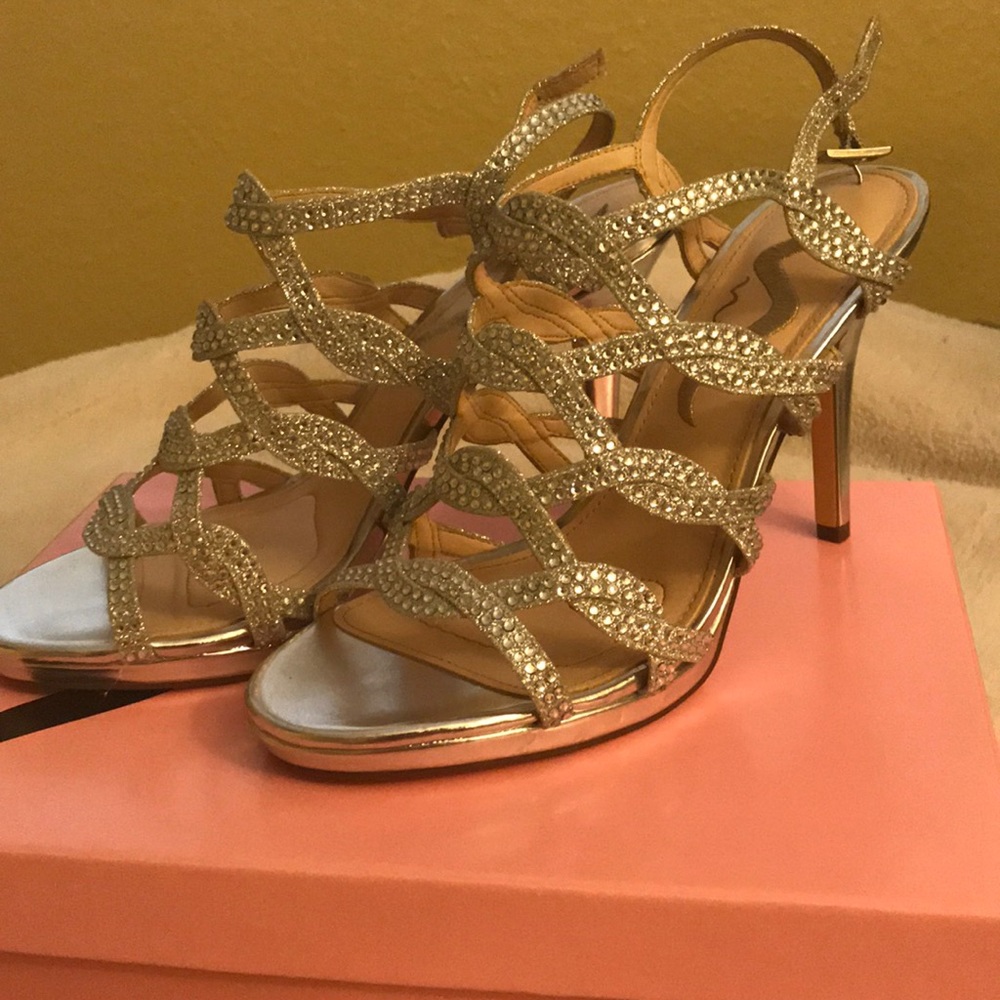 Silver sparkly heels